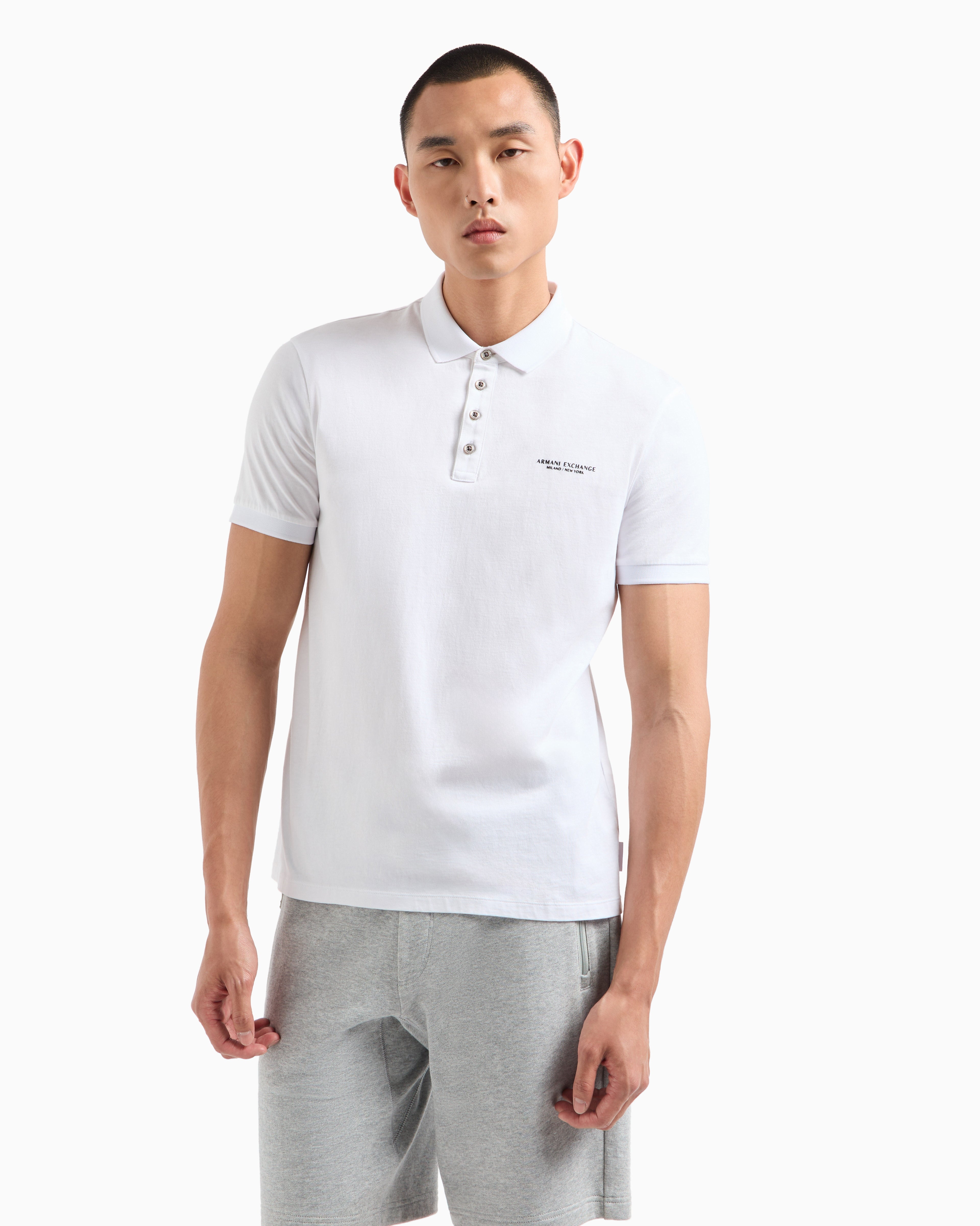 Armani Exchange White Polo Shirt