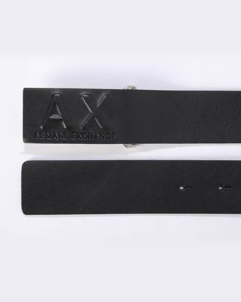 ARMANI EXCHANGE
BLACK Leather Belt with Embossed Logo