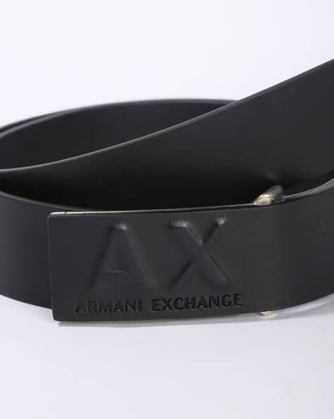 ARMANI EXCHANGE
BLACK Leather Belt with Embossed Logo