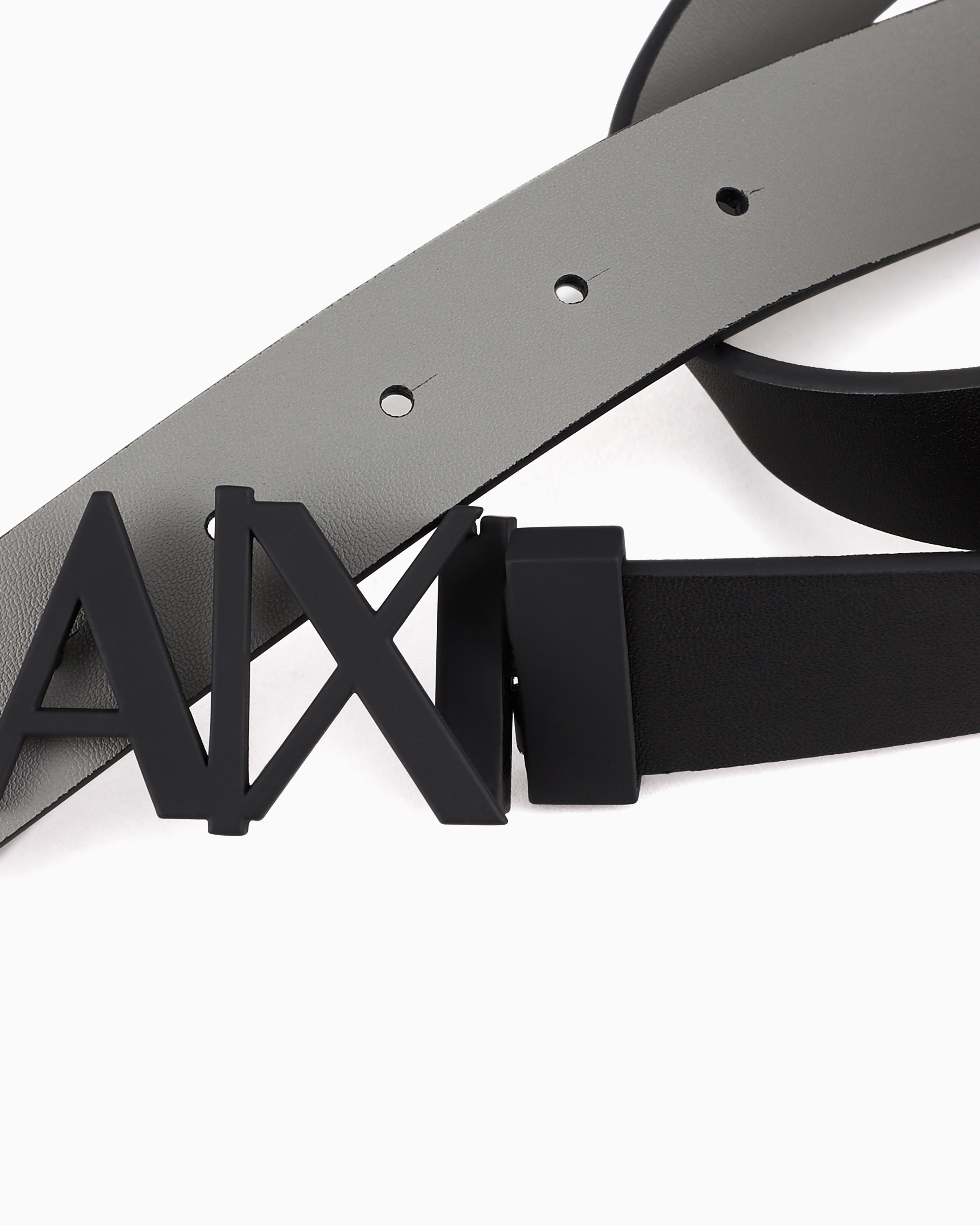 Armani exchange BLACK DOUBLE-SIDED LEATHER BELT