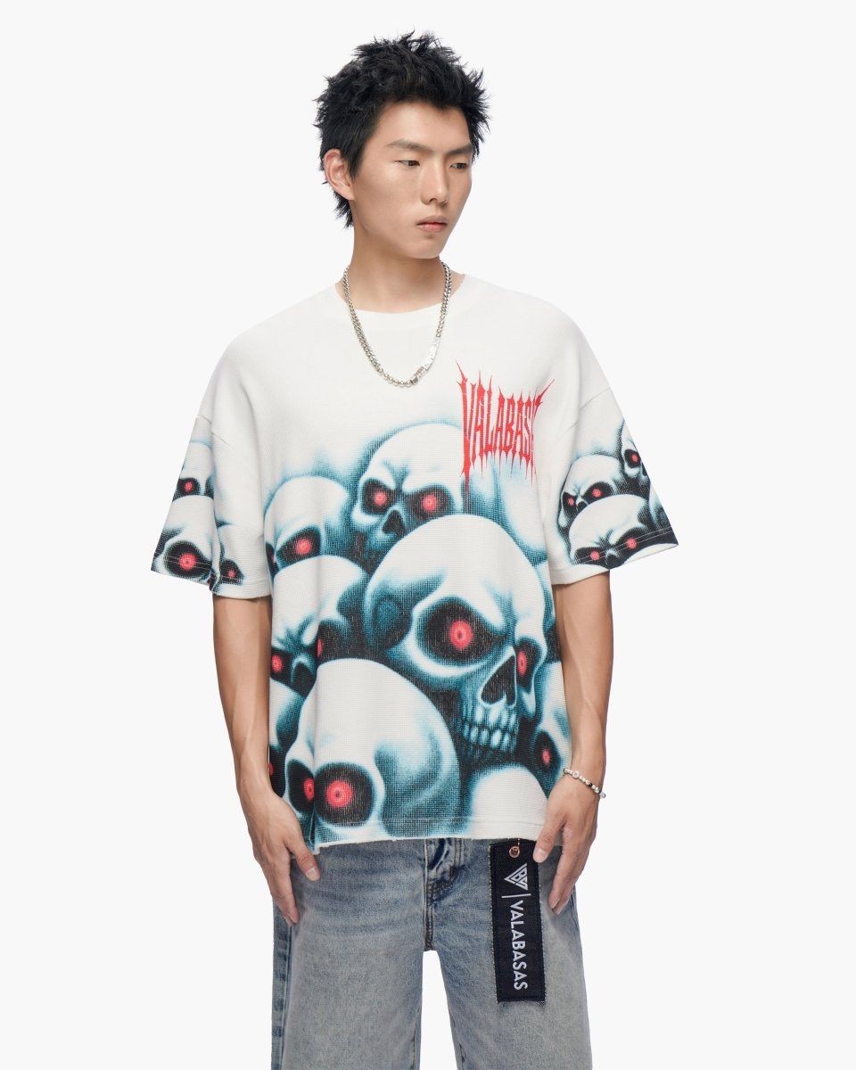 Valabasas Grave Digger White Thermal Tee