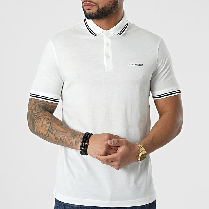 Armani Exchange White Polo Shirt