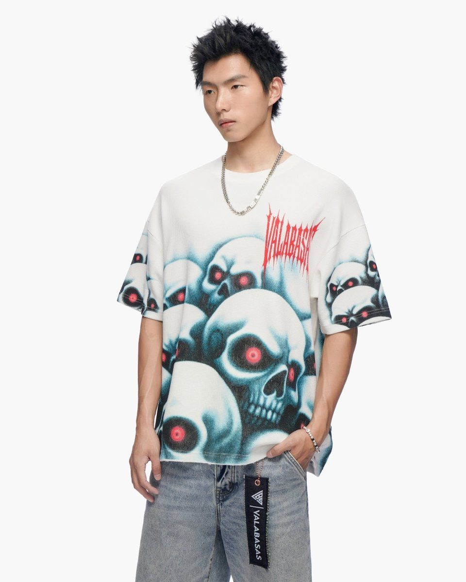 Valabasas Grave Digger White Thermal Tee