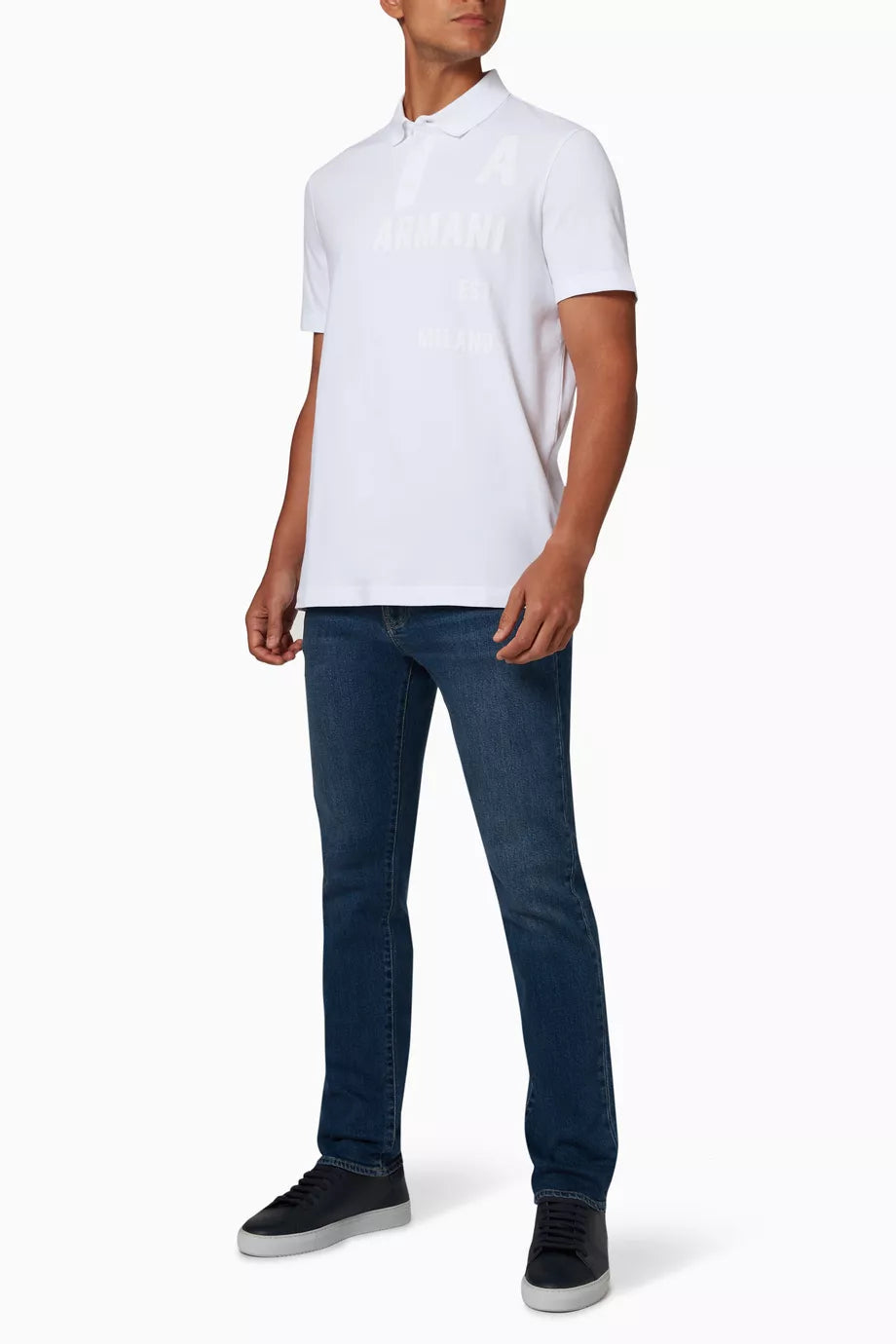 Armani Exchange White Polo Shirt