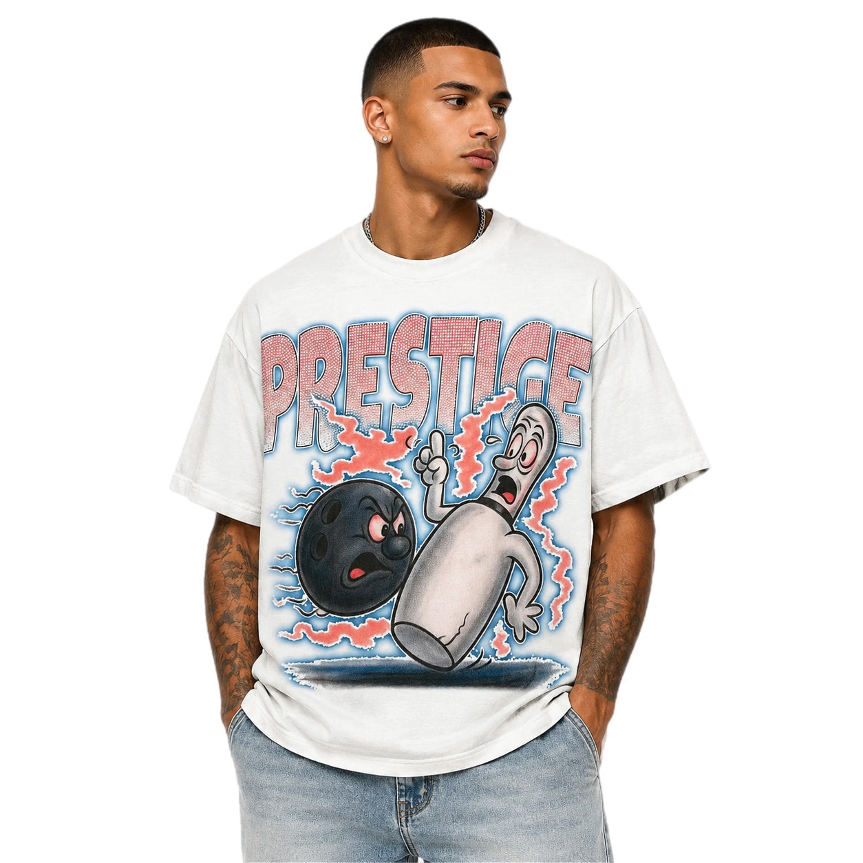 prestige Bowling Ball Tee white
