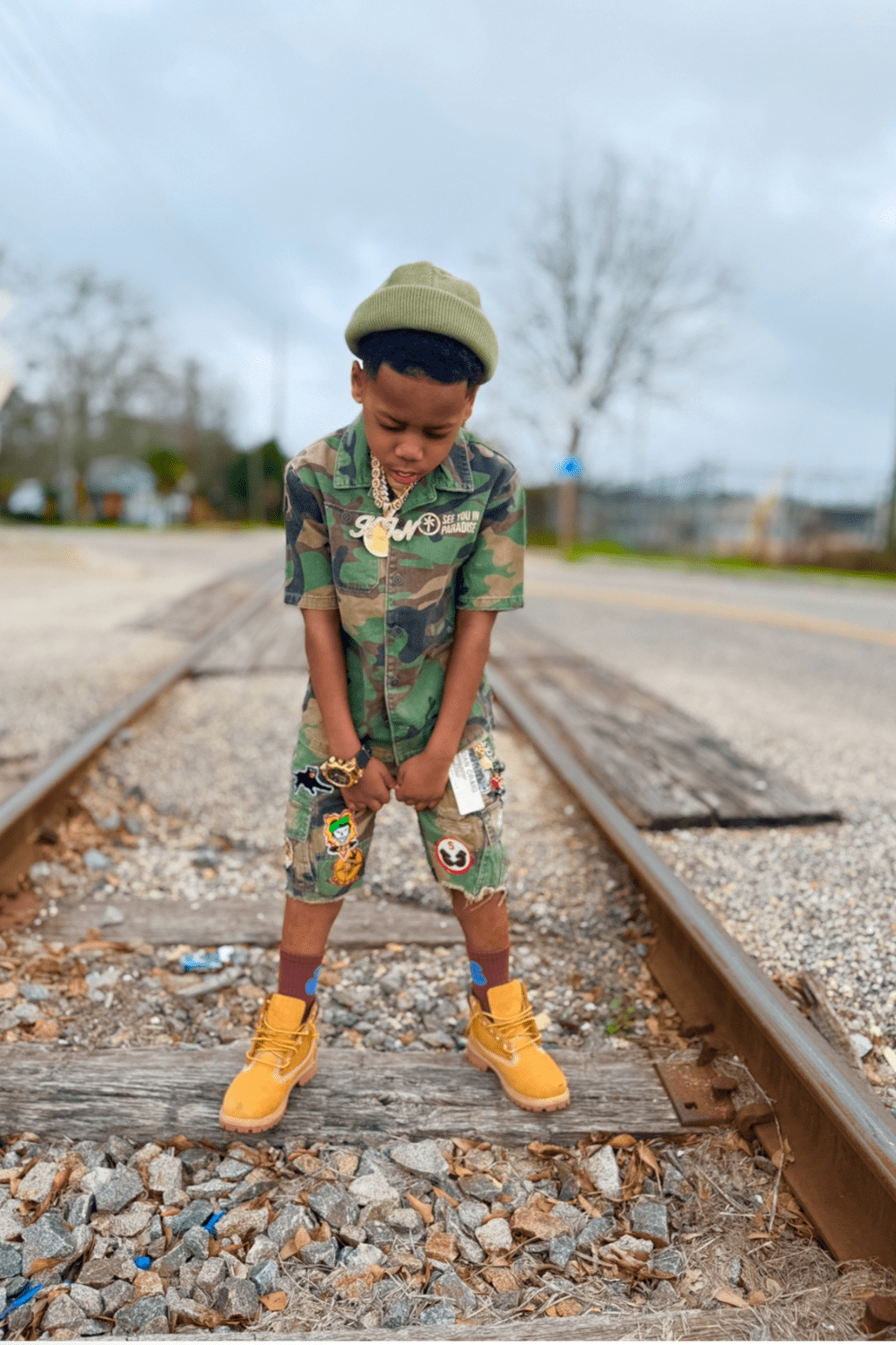 Jordan Craig See You In Paradise KIDS VINTAGE S/S WORK SHIRT (VINTAGE CAMO)