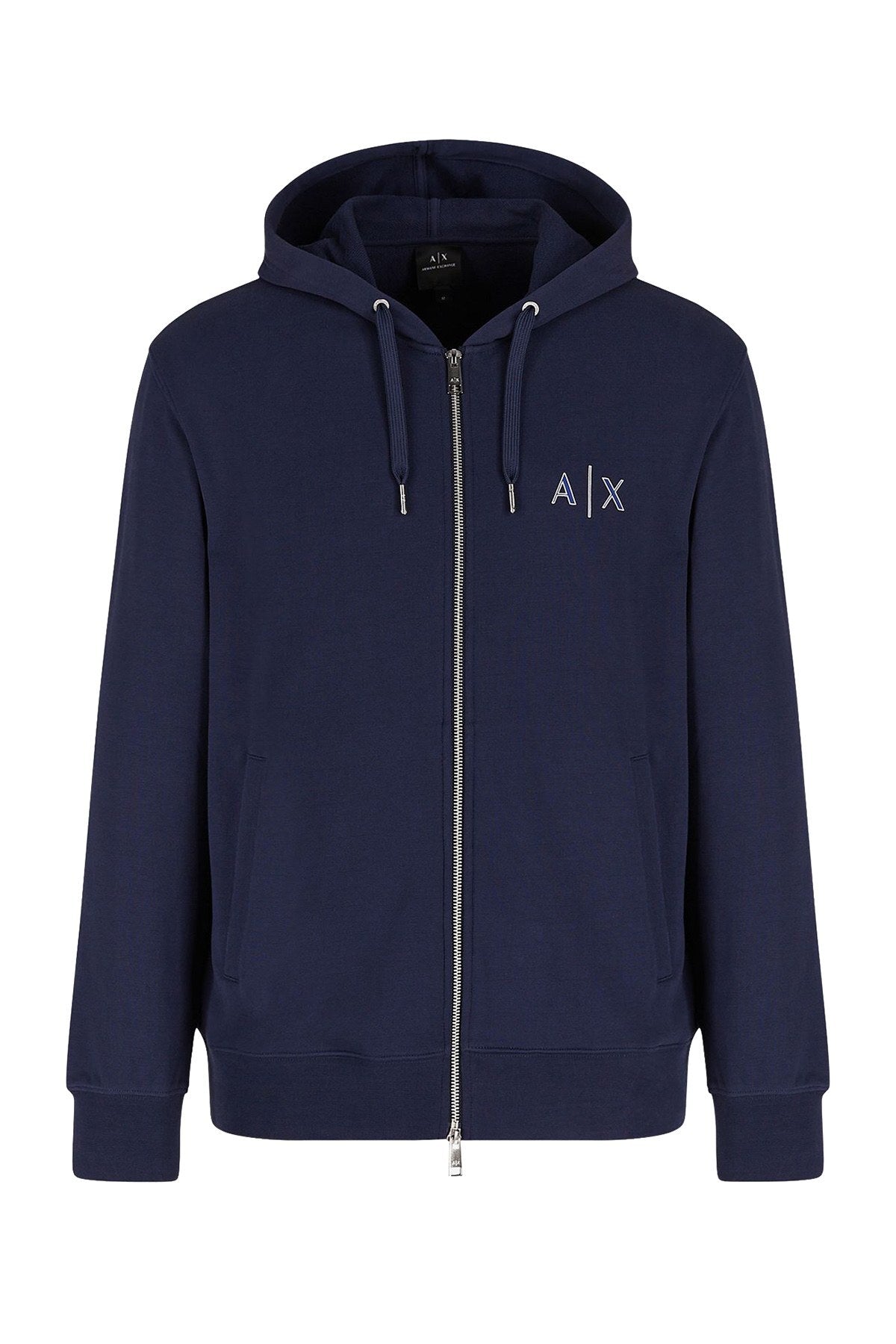 armani exchange blue sweatshirt zip up