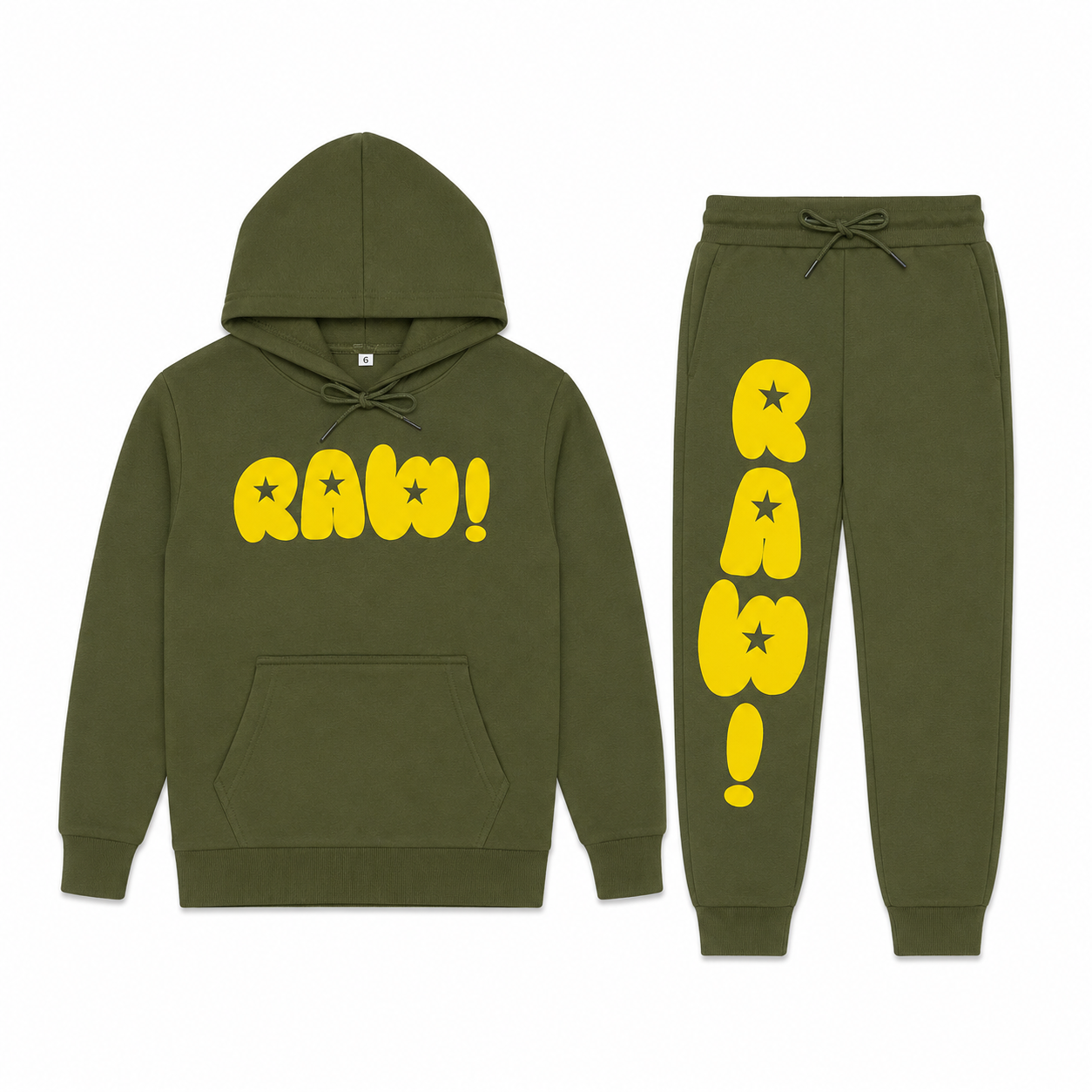 RAW! Kids Olive Green Hoodie & Jogger Tracksuit Set
