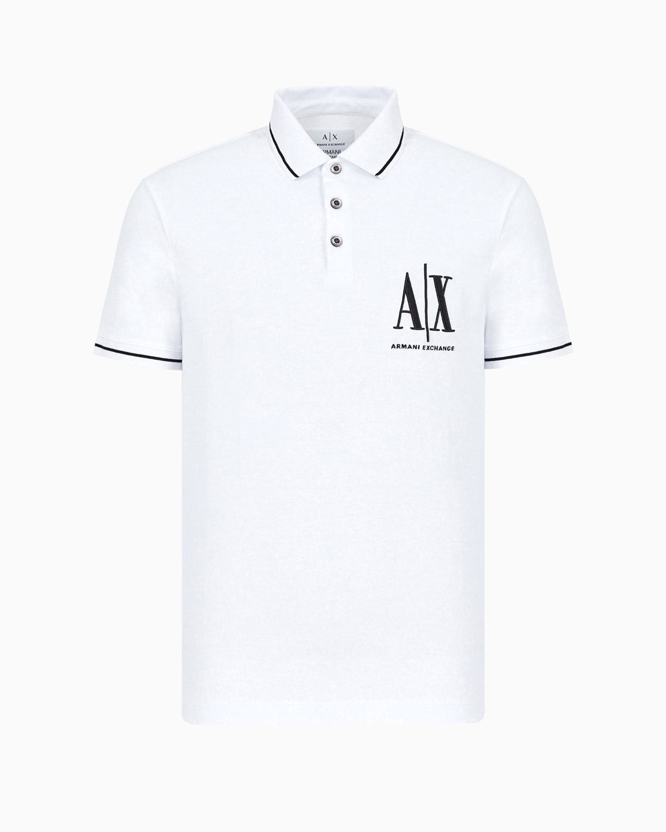 Armani Exchange Icon Logo White Polo Shirt