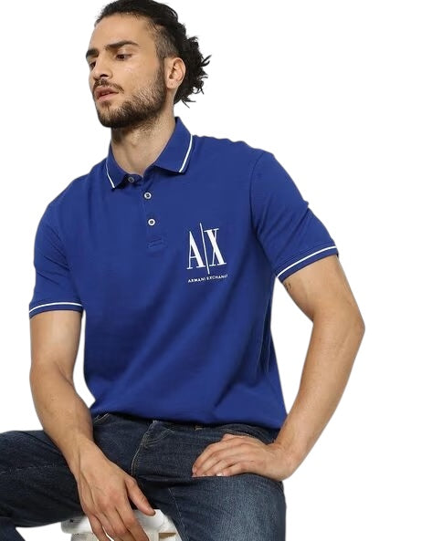 Armani Exchange Blue Polo Shirt