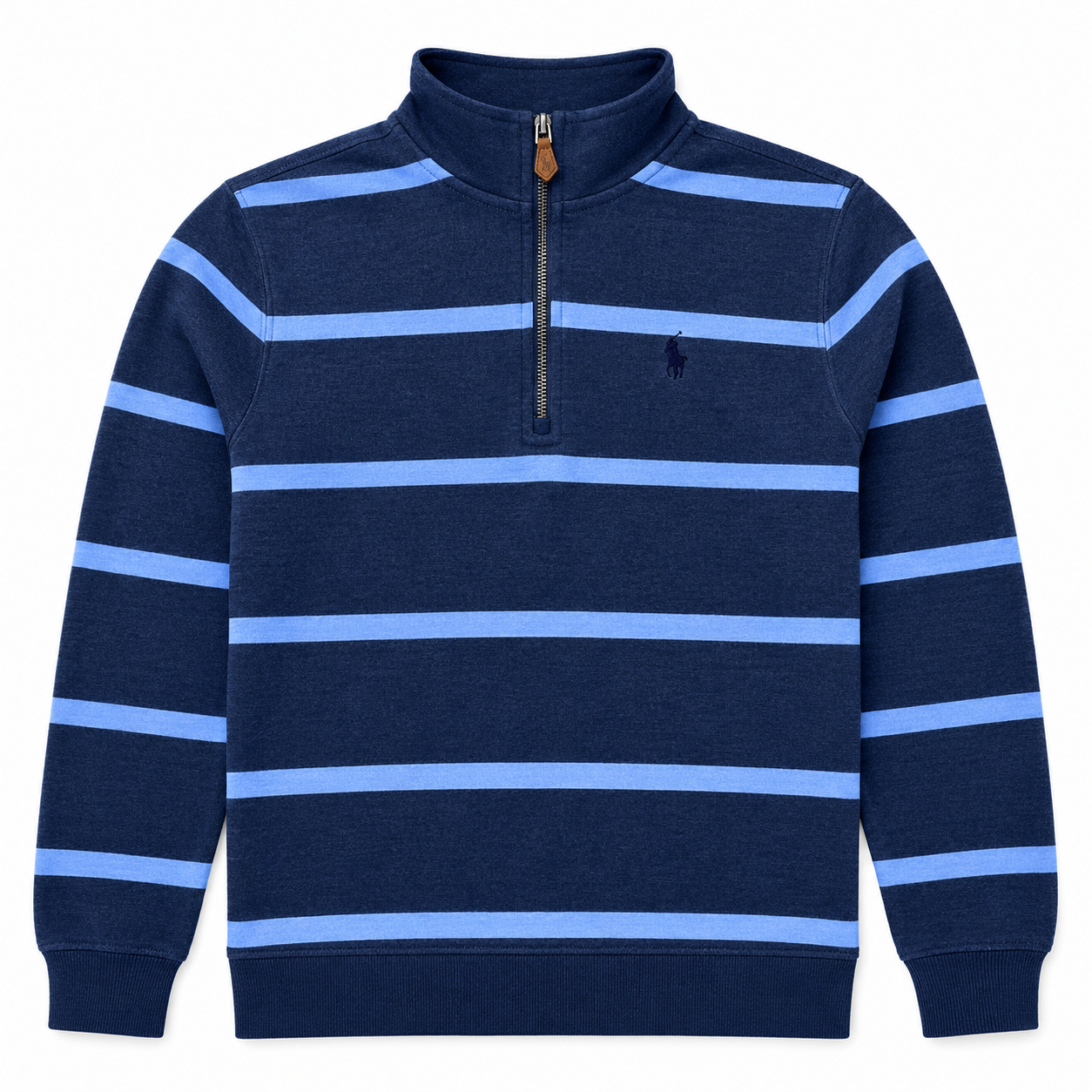 Polo Ralph Lauren Boys Blue Striped Quarter-Zip Pullover Sweatshirt