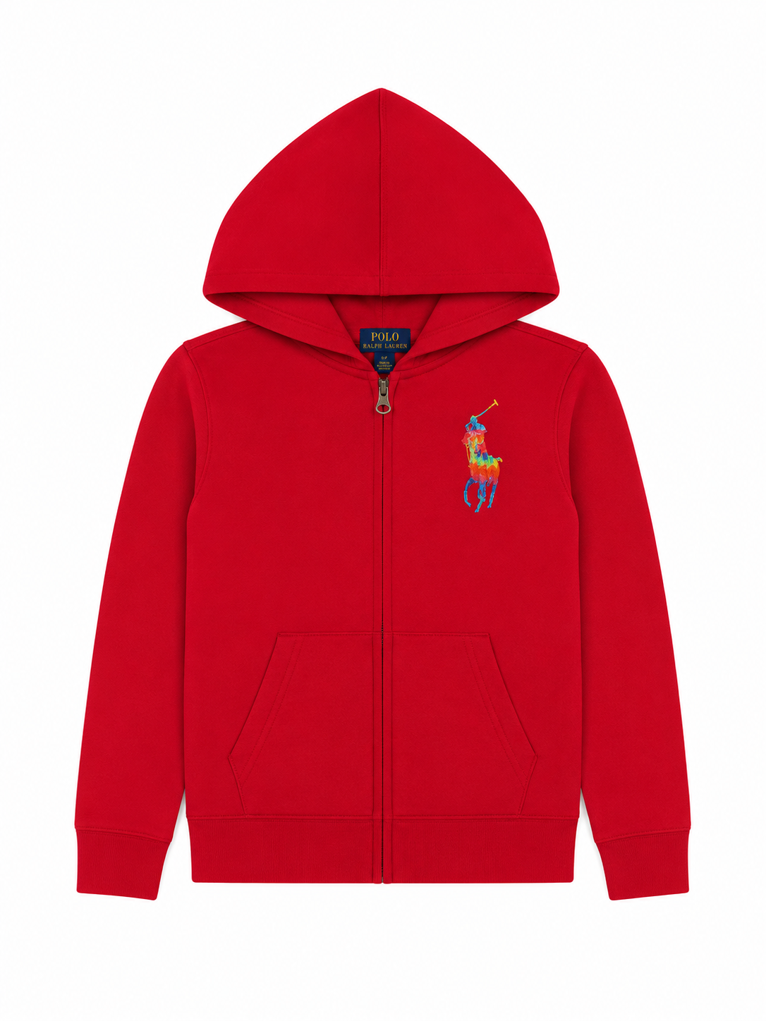 Polo Ralph Lauren Boys Red Full-Zip Fleece Hoodie