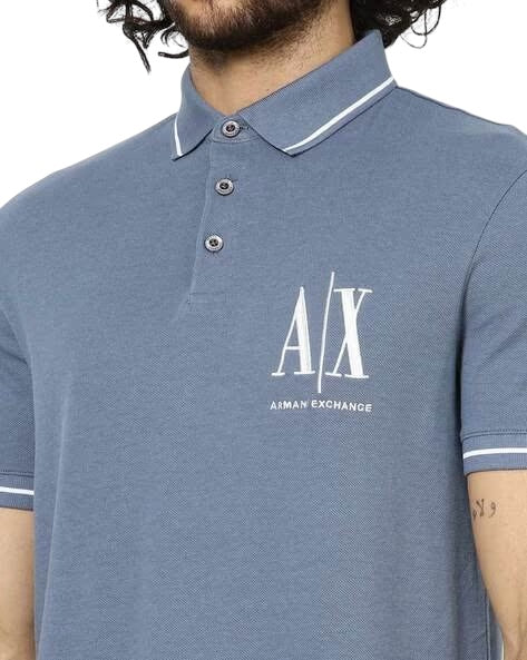 Armani Exchange powder Blue Polo Shirt