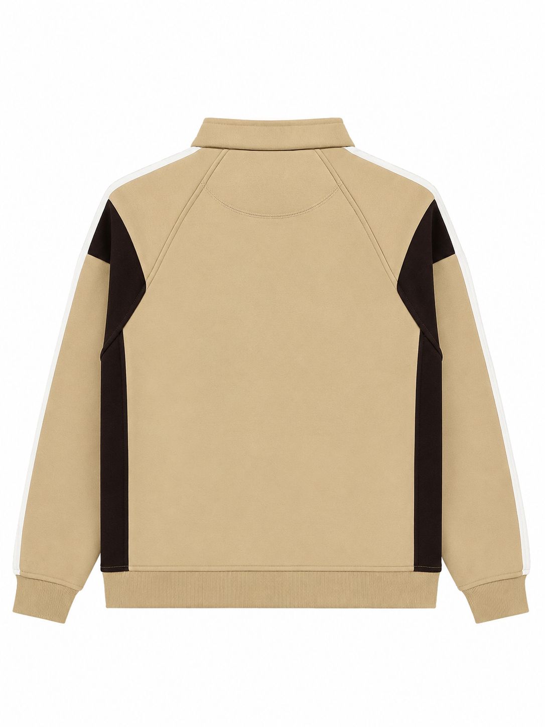 Atiziano Premium Full-Zip Contrast Panel Track Jacket – Beige & Brown Kids