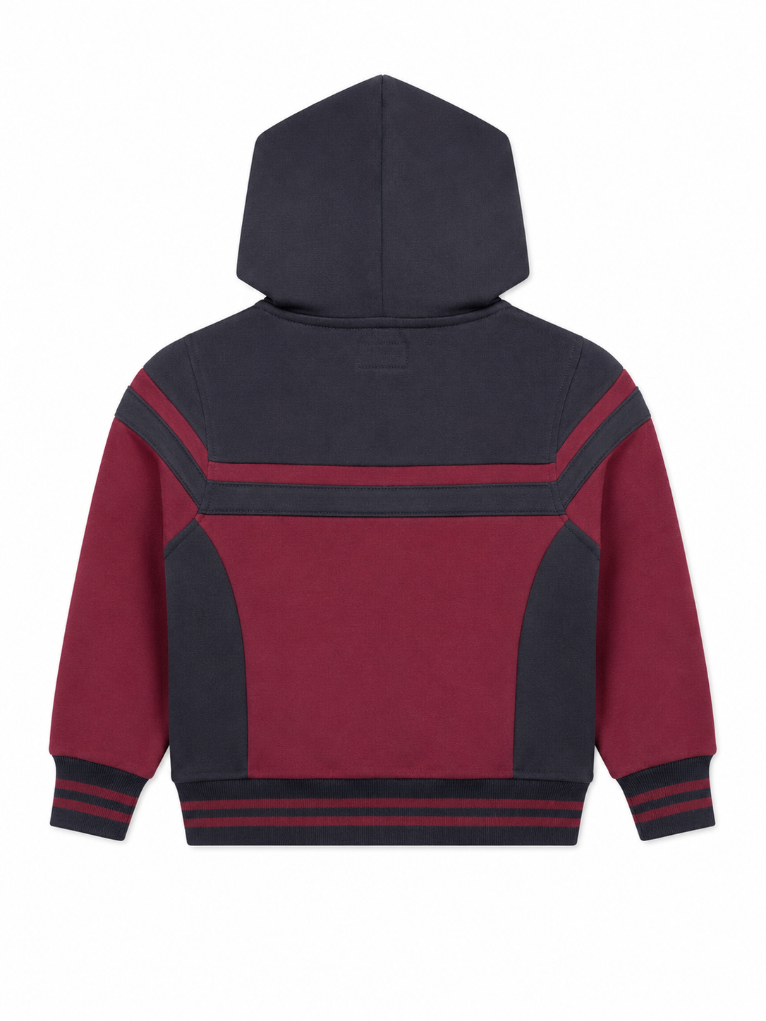 Atiziano Kids Color Block Pullover Hoodie – Burgundy & Black