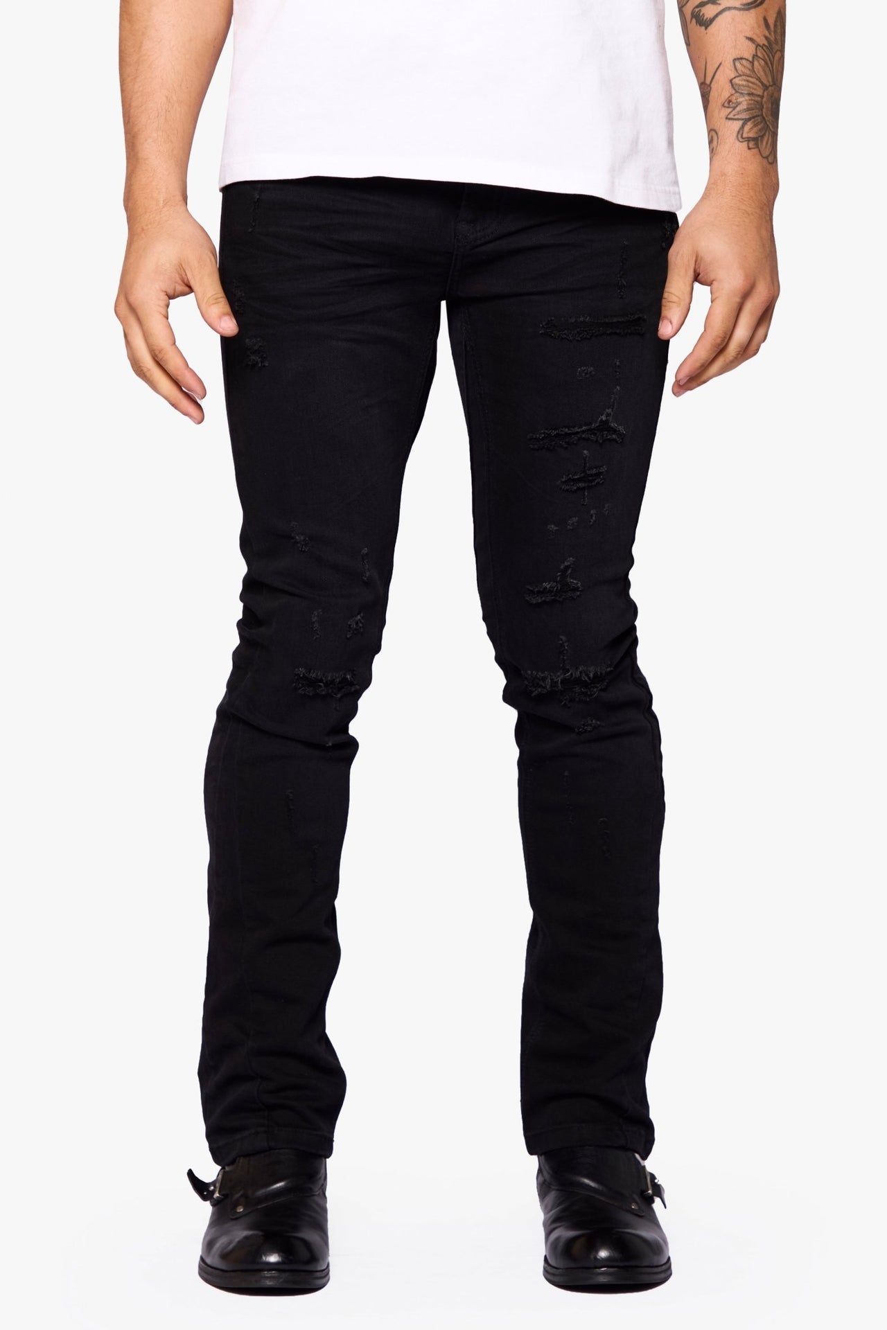Anom Denim Flashka Anm007bc Jet black Skinny boot cut