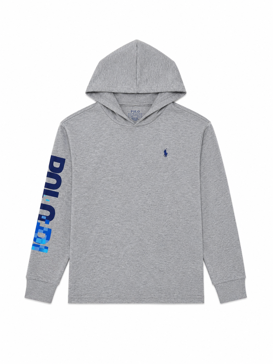 Polo Ralph Lauren Boys Gray Logo Sleeve Hooded T-Shirt