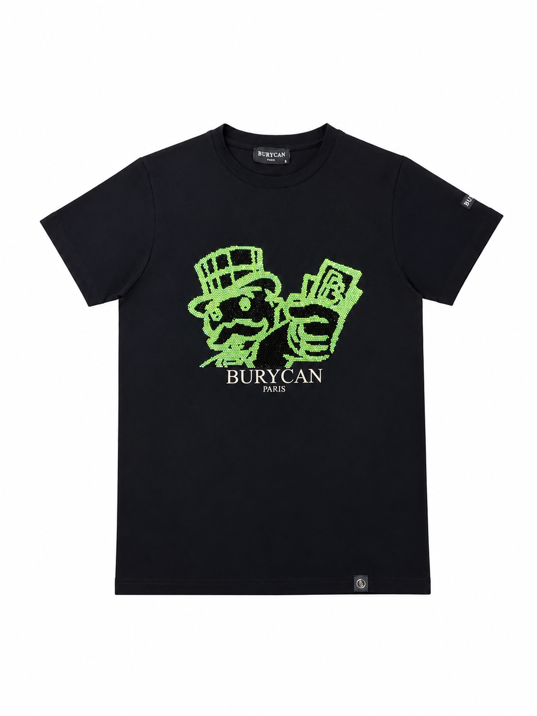 Burycan Paris Money Man Rhinestone Tee Black