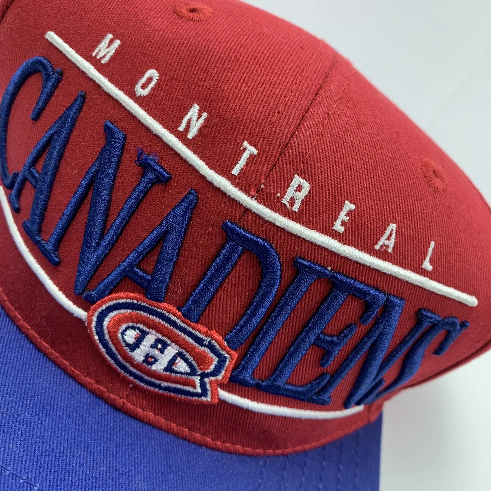 Montreal Canadians Snapback Hat NHL Hockey Champion American Needle Red Blue