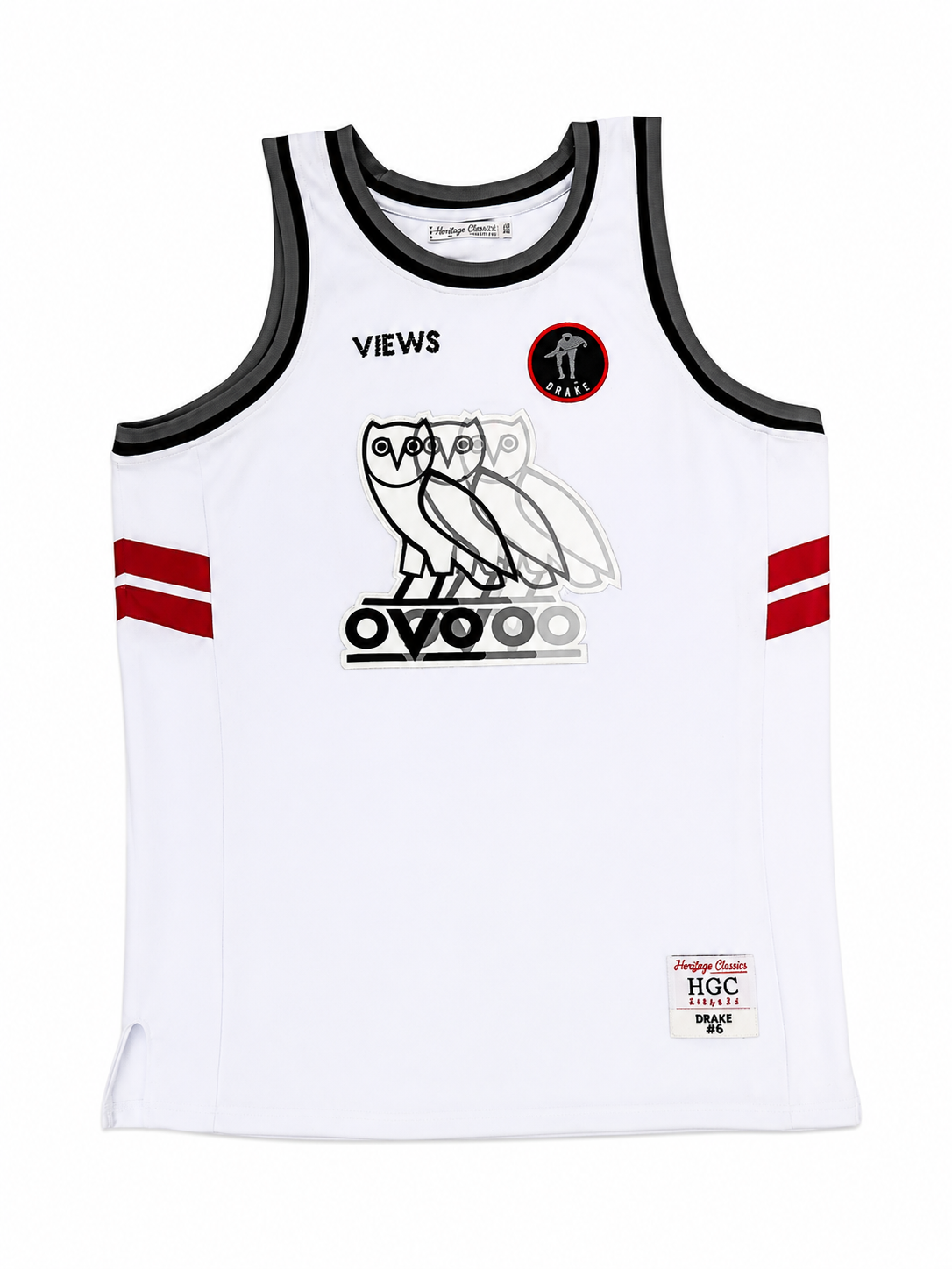 Headgear Classics OVO Drake Views #6 Basketball Jersey White