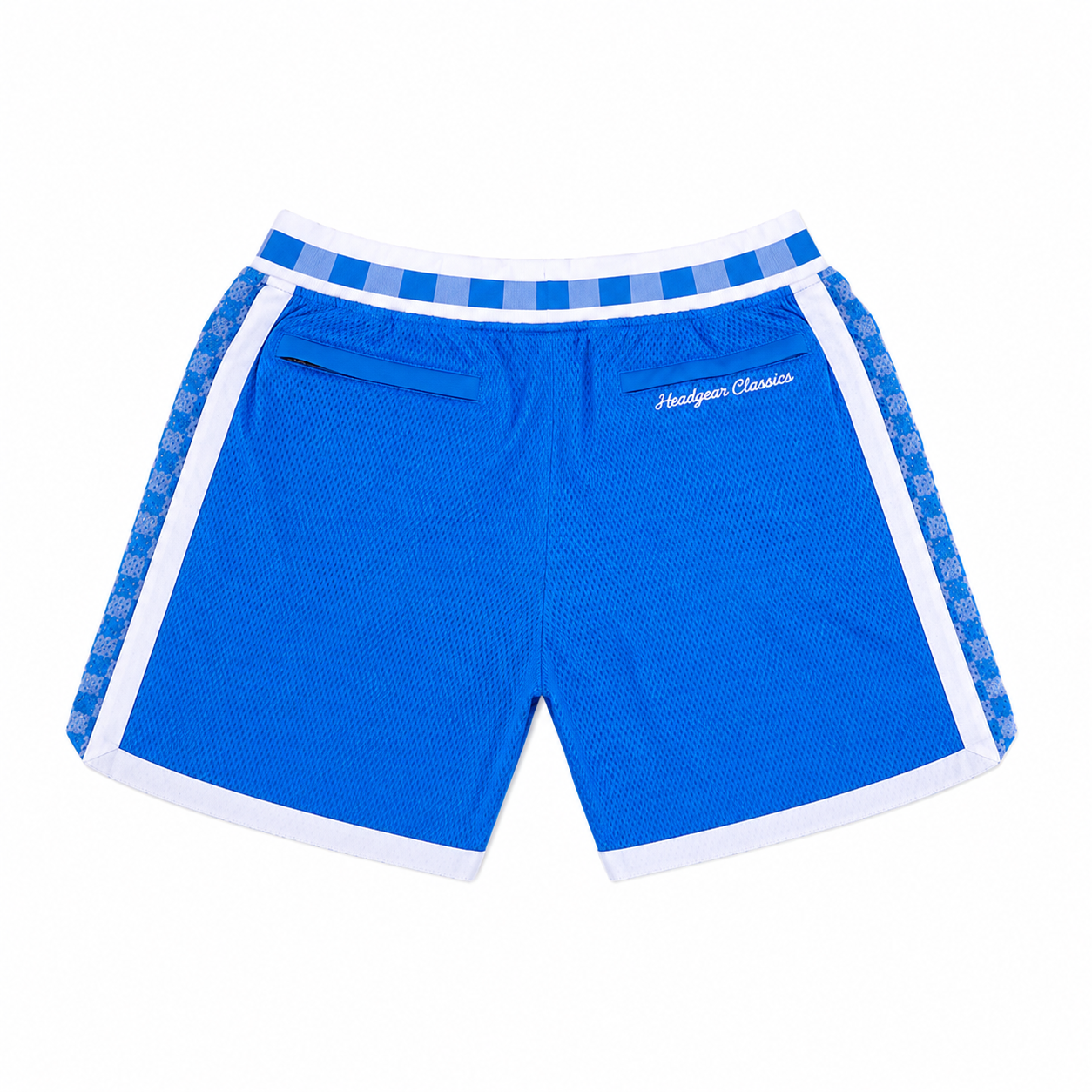 Headgear Classics Crenshaw 60 Sky Blue Checker Flag Mesh Basketball Shorts