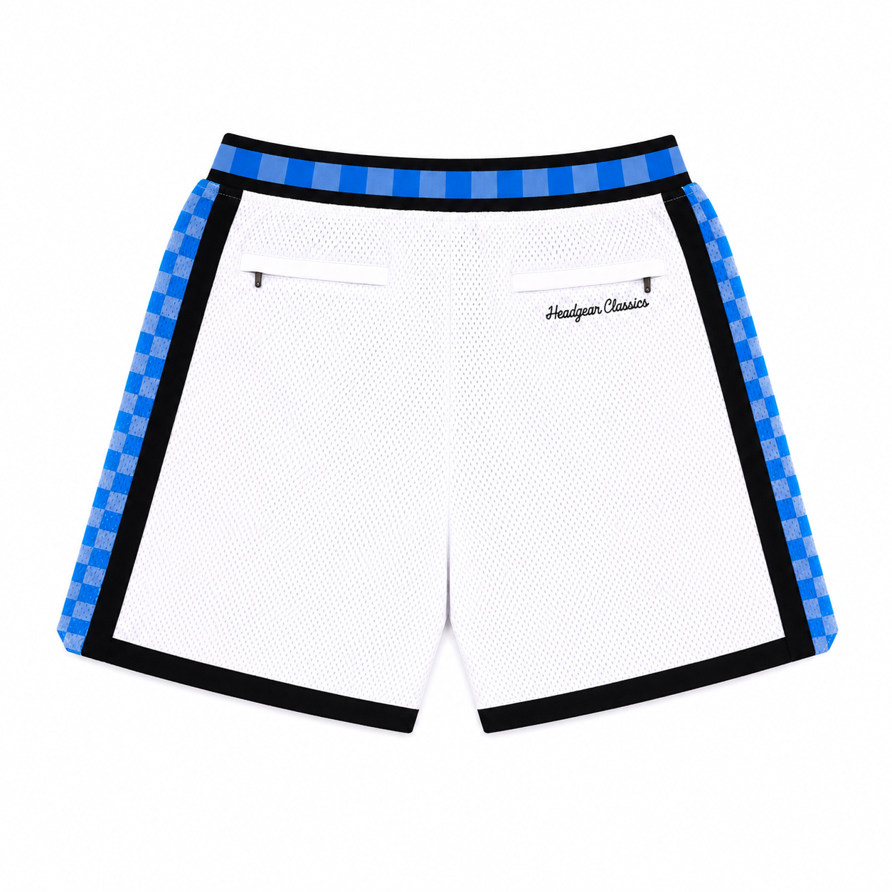 Headgear Classics Crenshaw 60 Checker Flag White Mesh Basketball Shorts