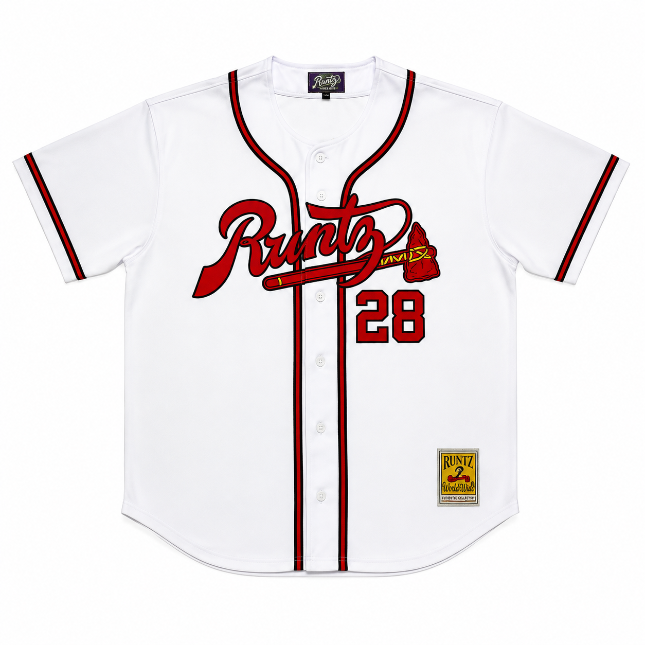Runtz World Wide Collection 28 White Baseball Jersey