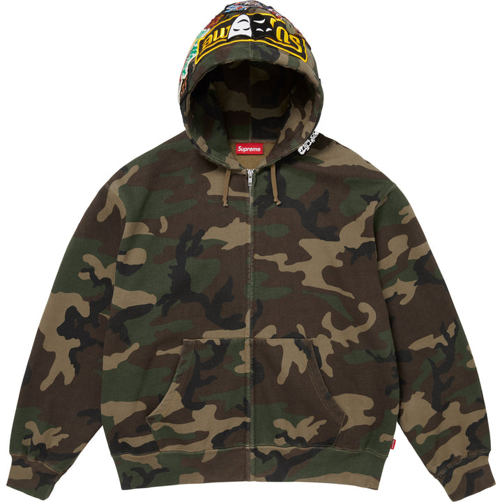 Supreme® Patches Zip Up Hooded Sweatshirt