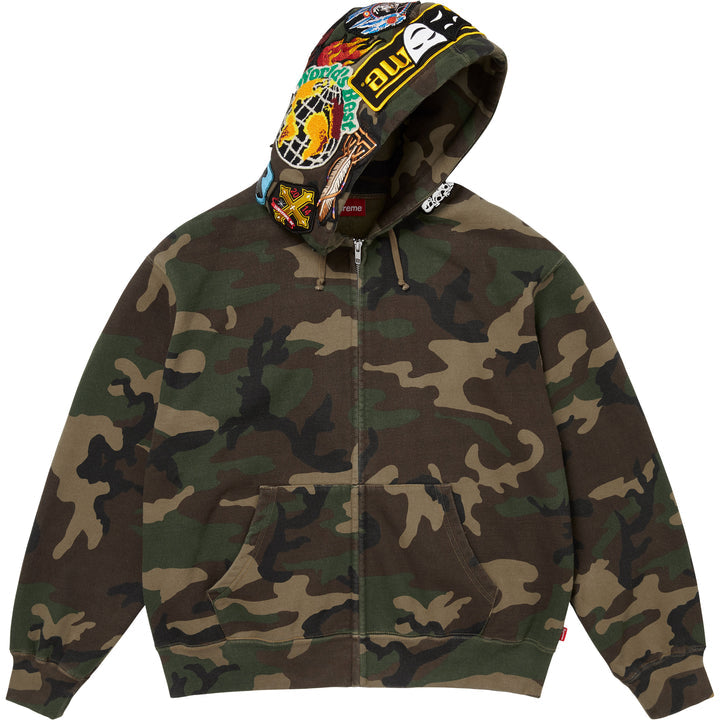 Supreme® Patches Zip Up Hooded Sweatshirt