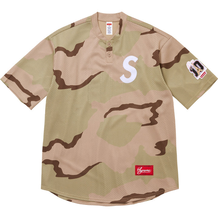 Supreme Shop S Logo Baseball Henley Desert Camo - Paris