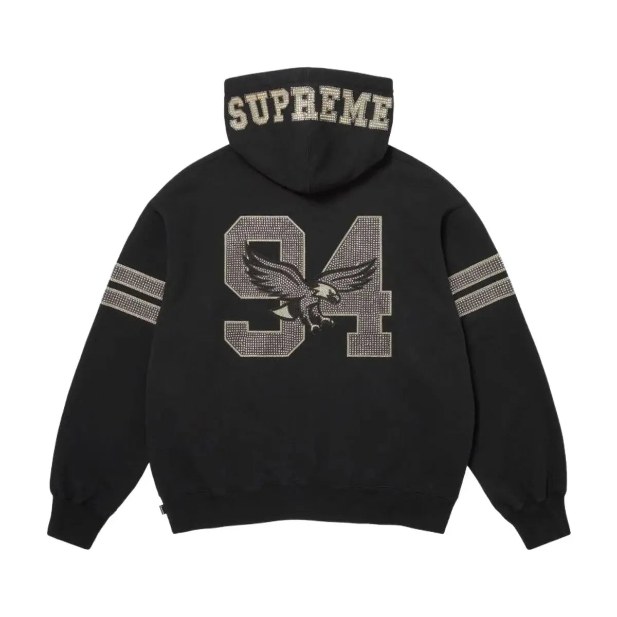 Supreme® Rhinestone Eagle Hooded Sweatshirt - Black