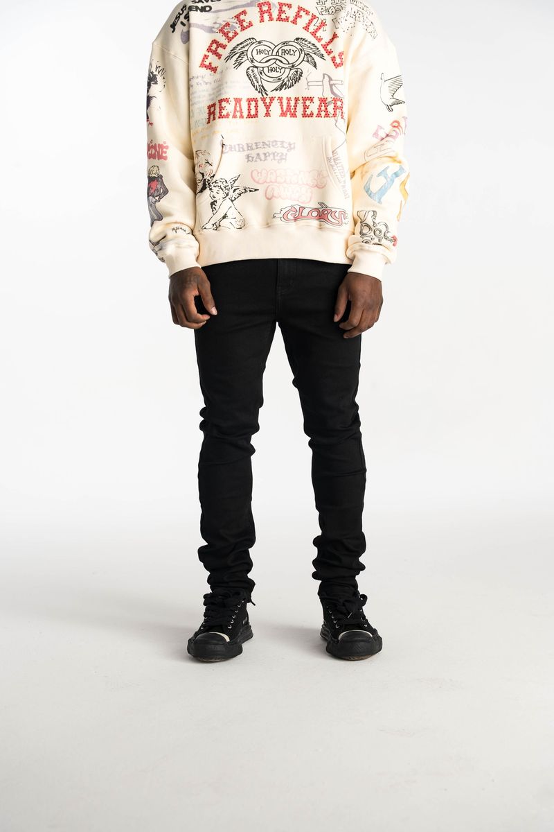 Relapse Jeans Alex Jet Black Skinny Denim