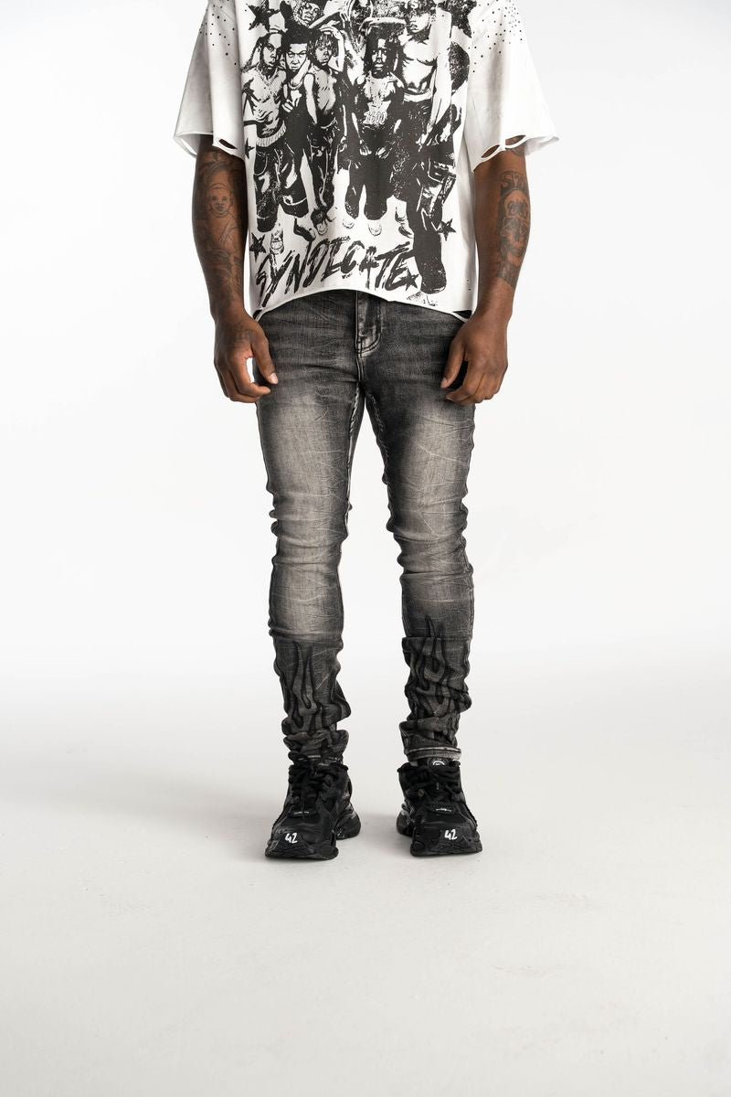 Relapse Jeans Men – Flame Faded Black