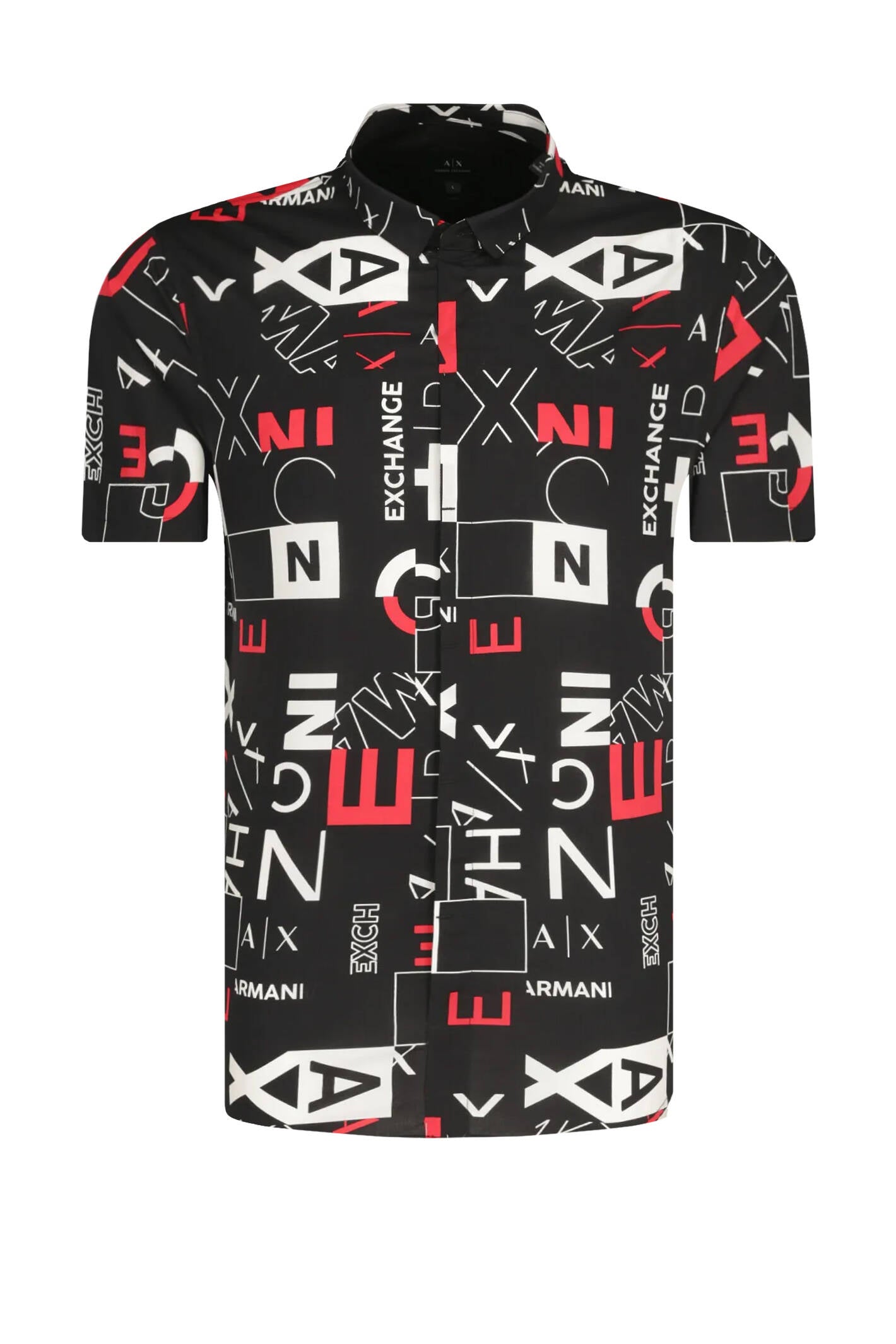 Armani Exchange Button Down Black Red shirt