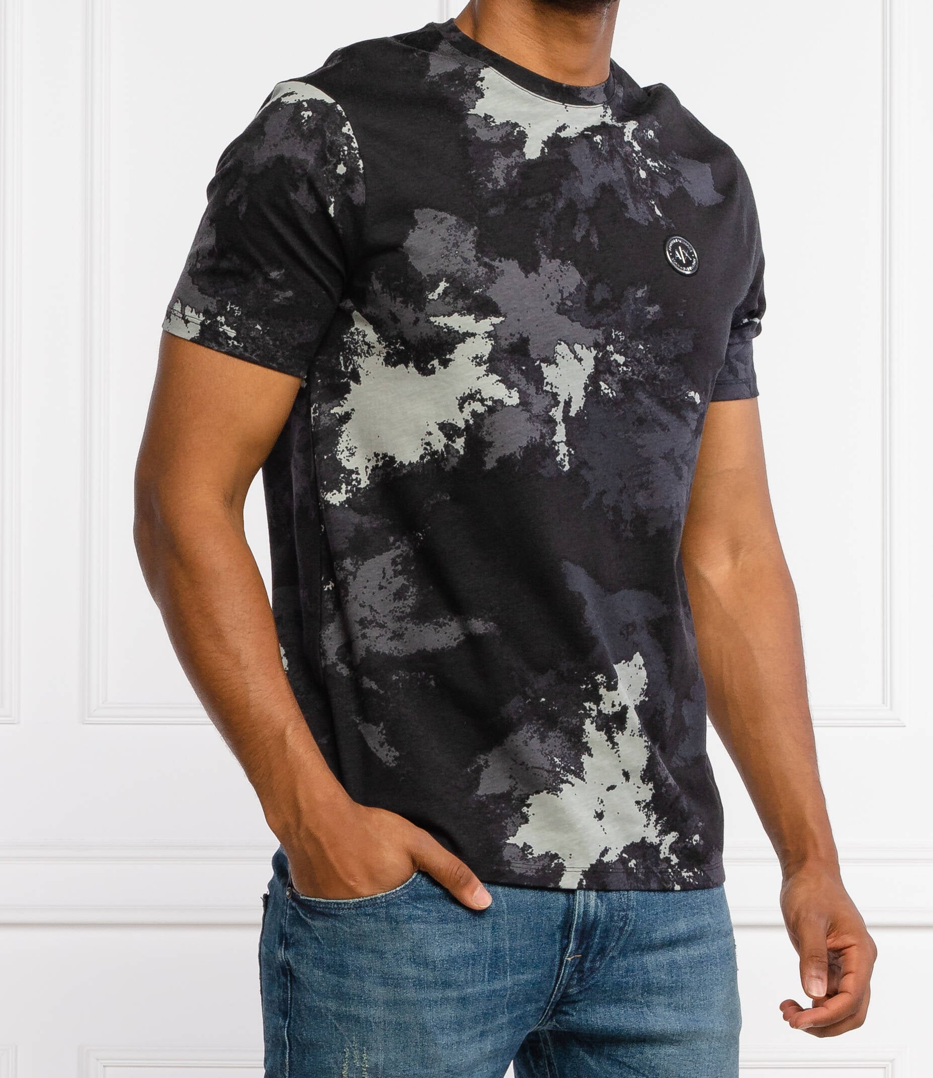 Armani Exchange camo Black T-Shirts