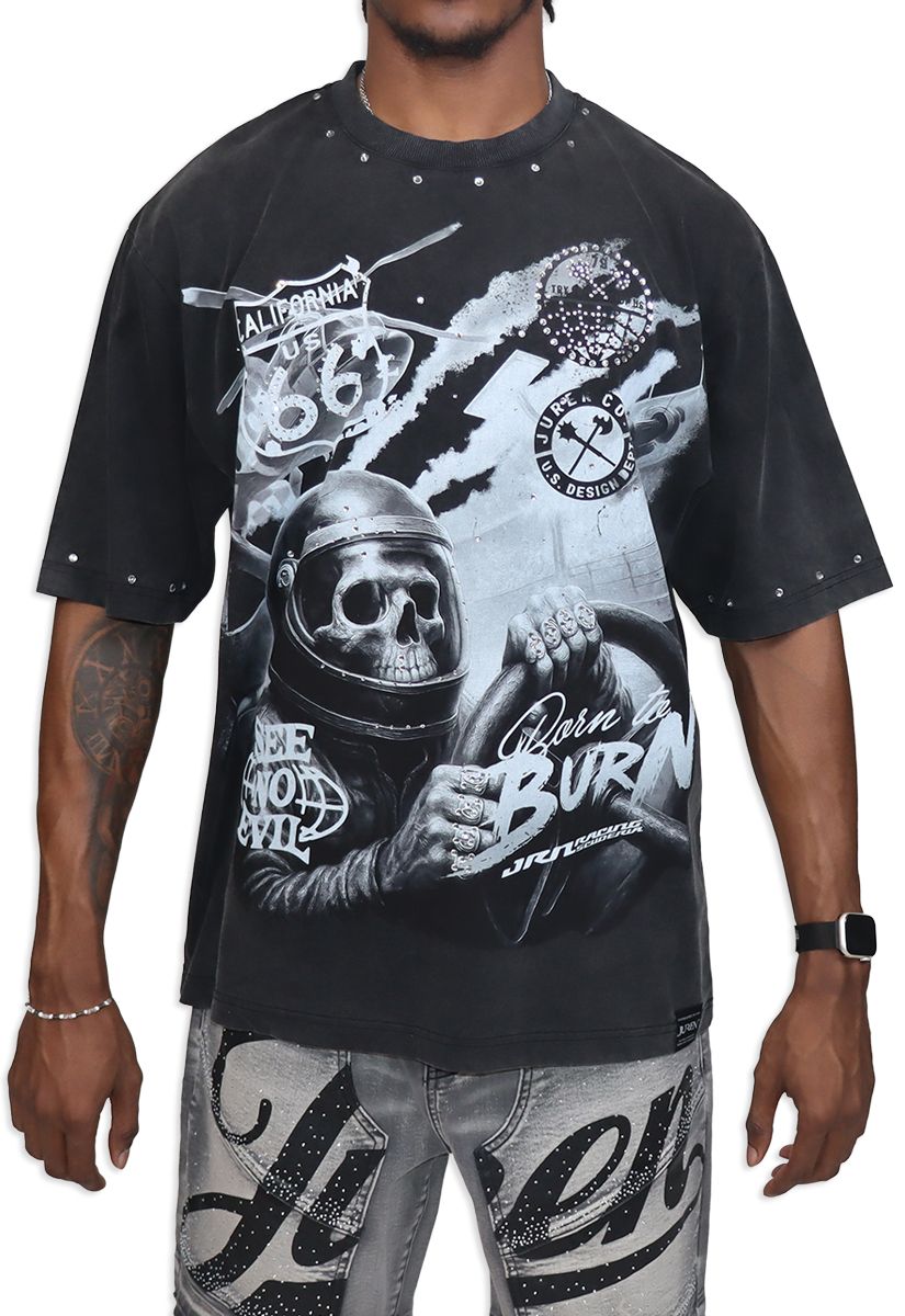 Juren BORN TO BURN GREY SHIRT B &T