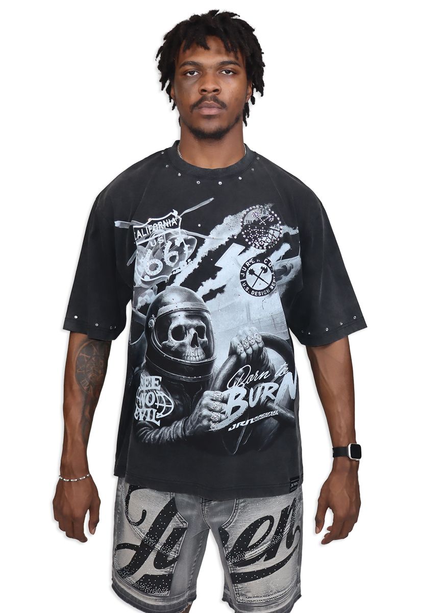 Juren BORN TO BURN GREY SHIRT B &T