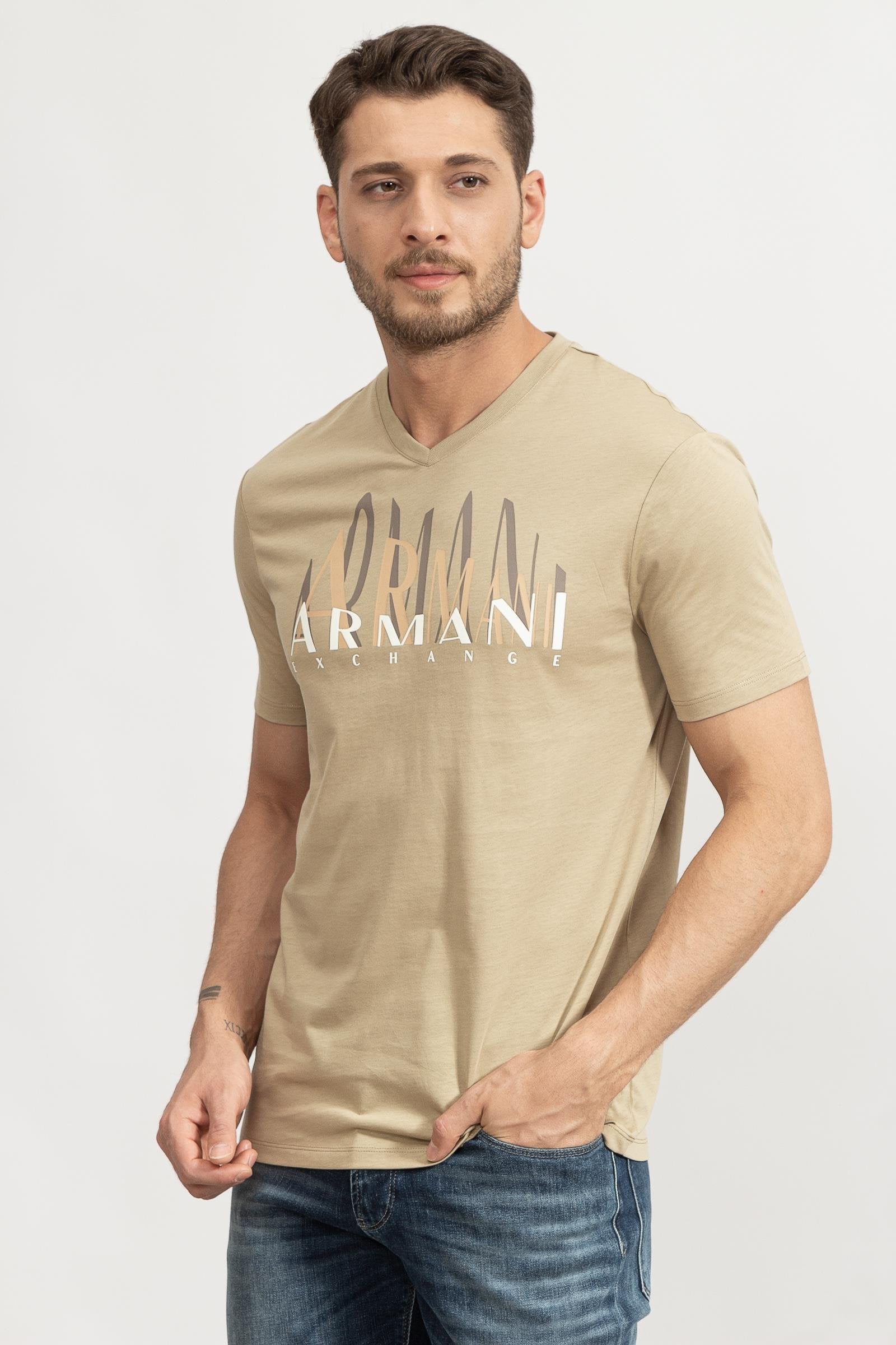 Armani Exchange Khaki Color T-Shirts