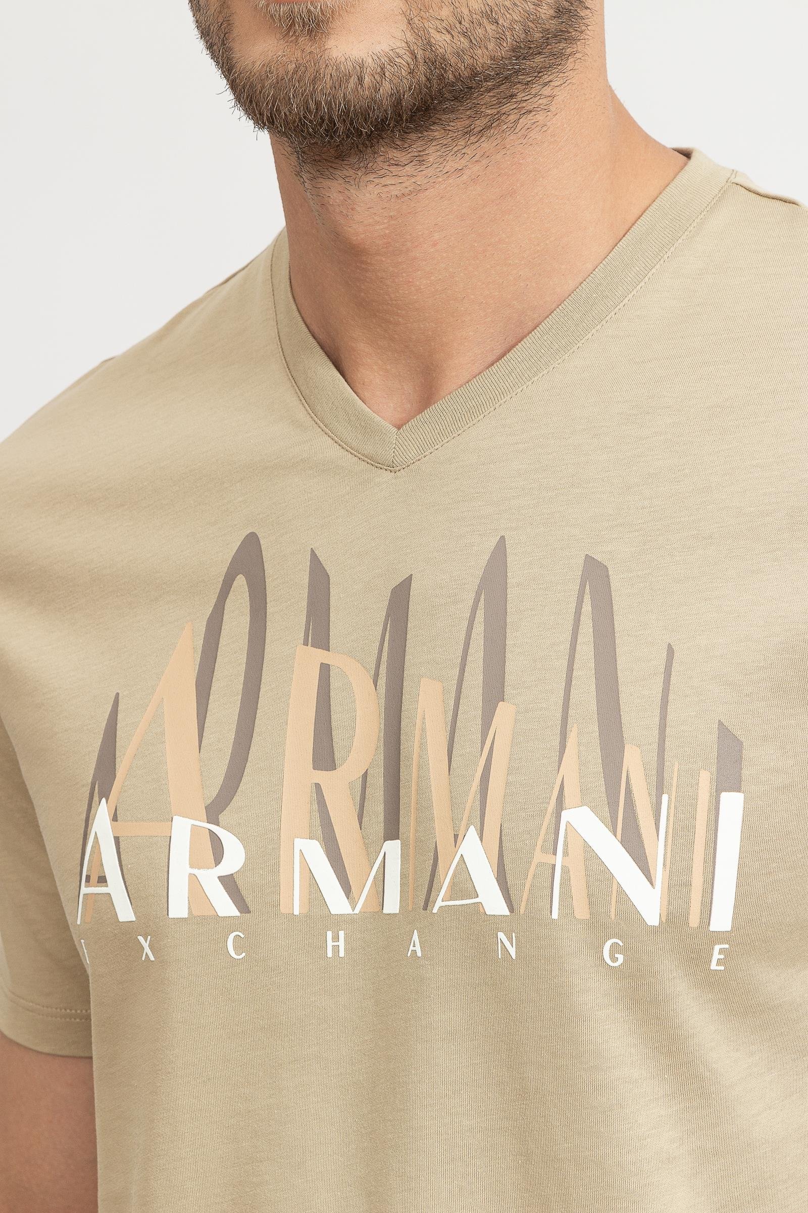 Armani Exchange Khaki Color T-Shirts