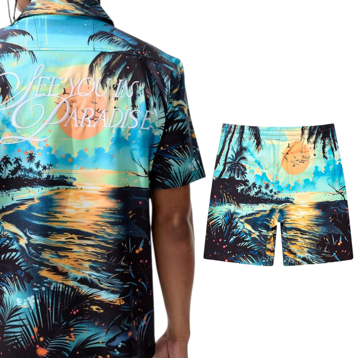 Jordan Craig See You In Paradise retro - wanderlust party short set