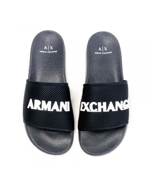ARMANI EXCHANGE. Logo Slides in Mesh (navy blue)