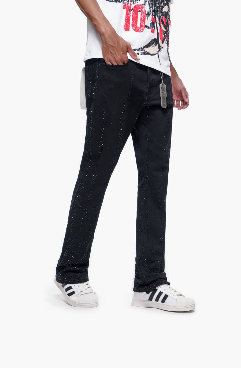 Trnchs DICTATOR - Black Stacked Denim