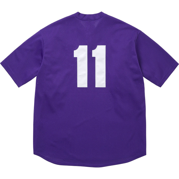 Supreme Shop S Logo Baseball Henley Purple Los Angeles