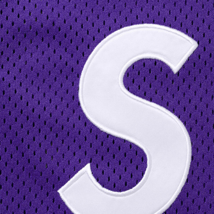 Supreme Shop S Logo Baseball Henley Purple Los Angeles
