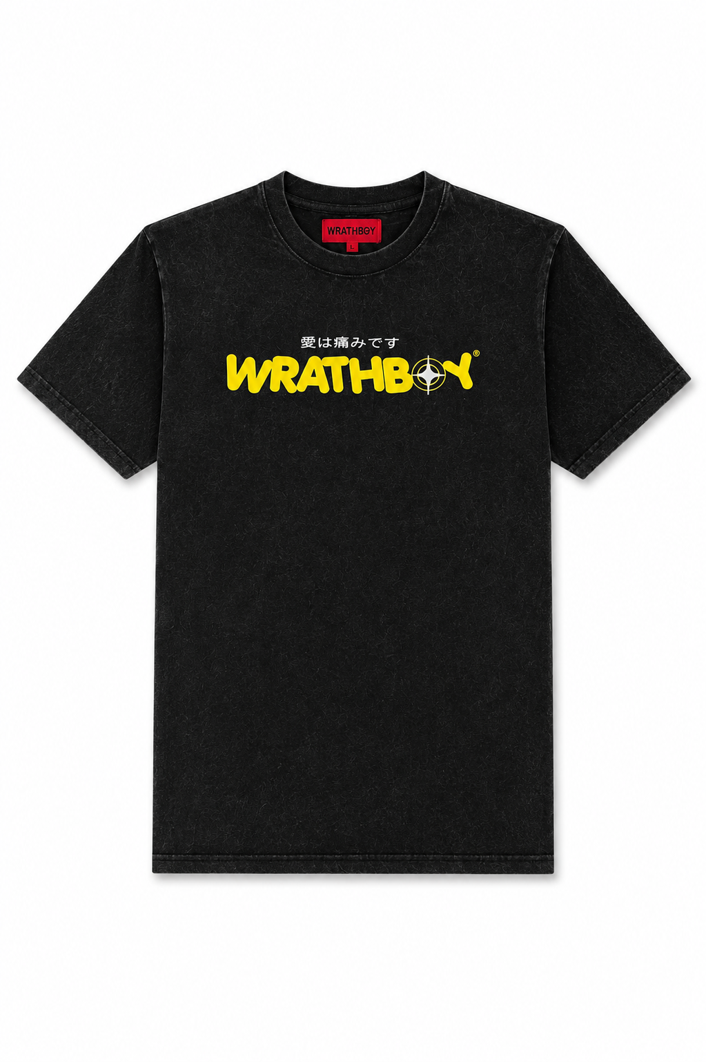 Wrathboy Logo Graphic Washed Black Short Sleeve T-Shirt