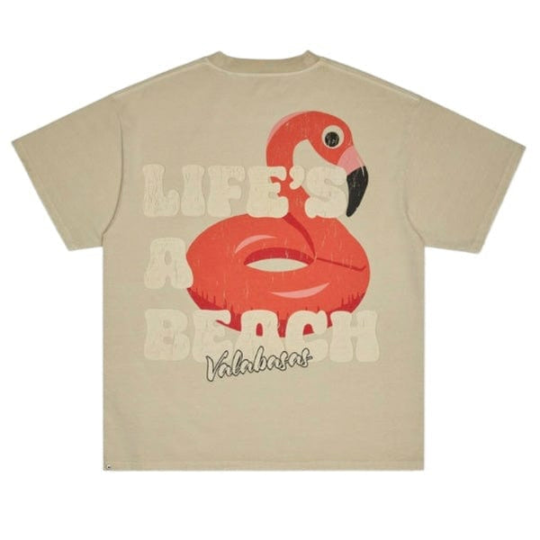 VALABASAS LIFES A BEACH TEE -Cream