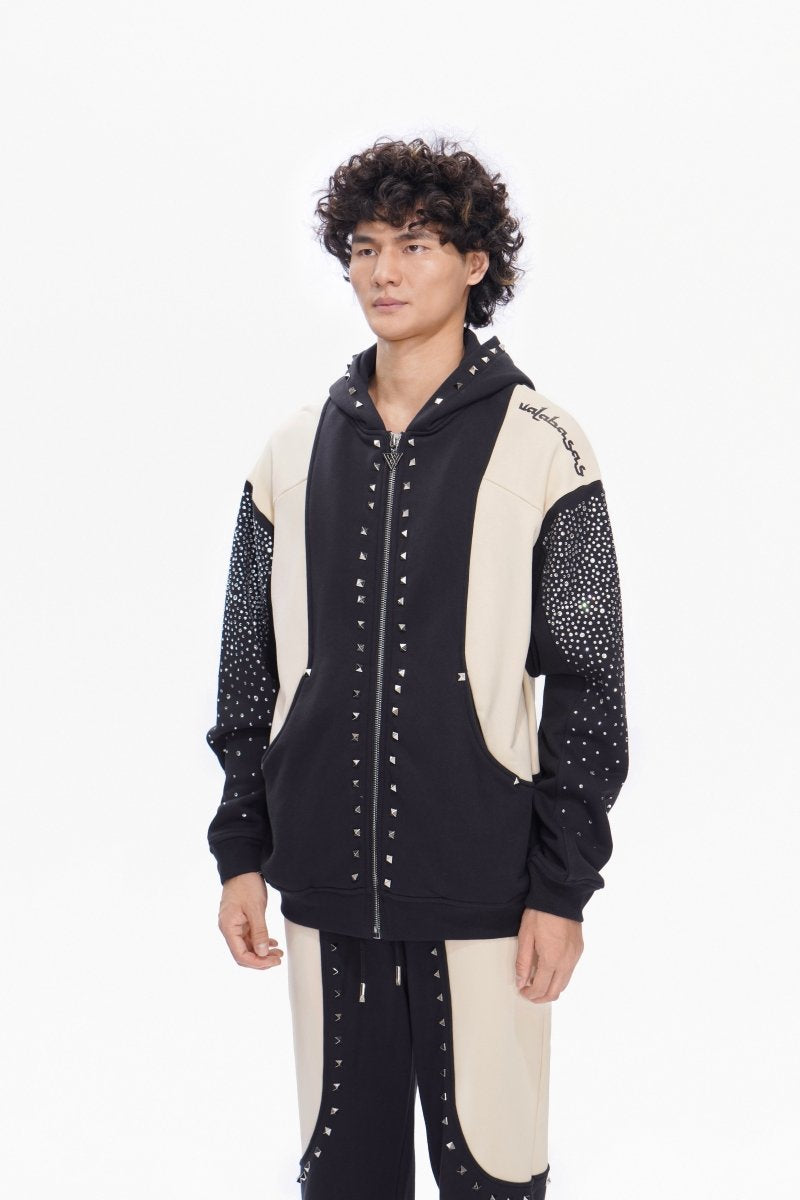 Valabasas - Rhinestone Chief Sweat Suit Sets Black