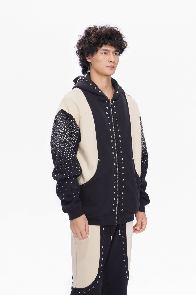 Valabasas - Rhinestone Chief Sweat Suit Sets Black