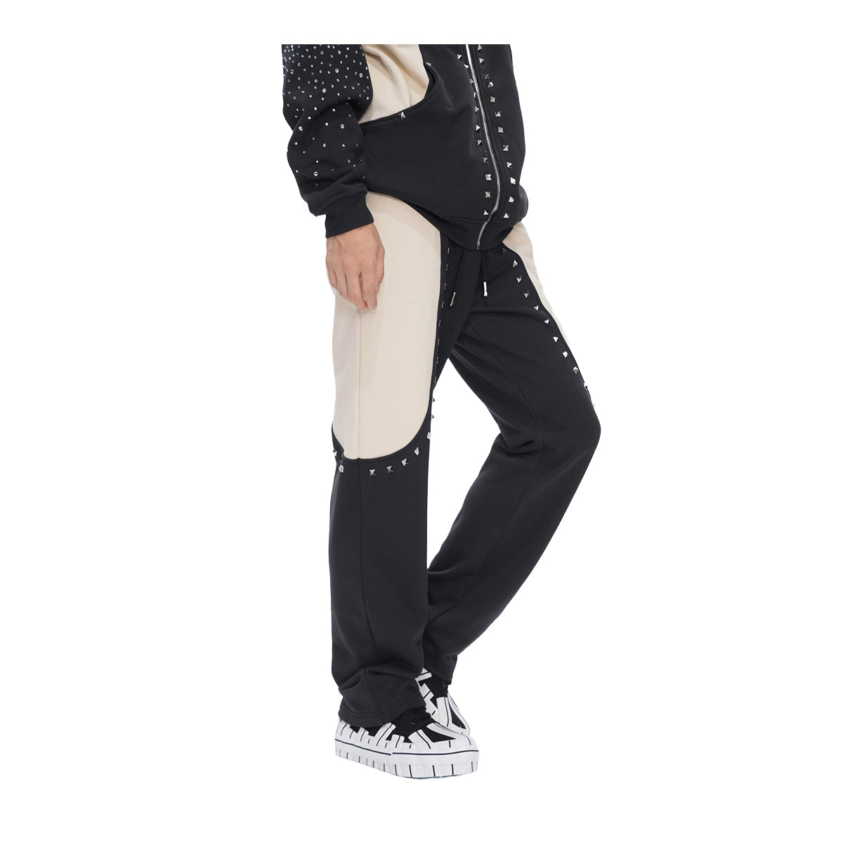 Valabasas - Rhinestone Chief Sweat Suit Sets Black
