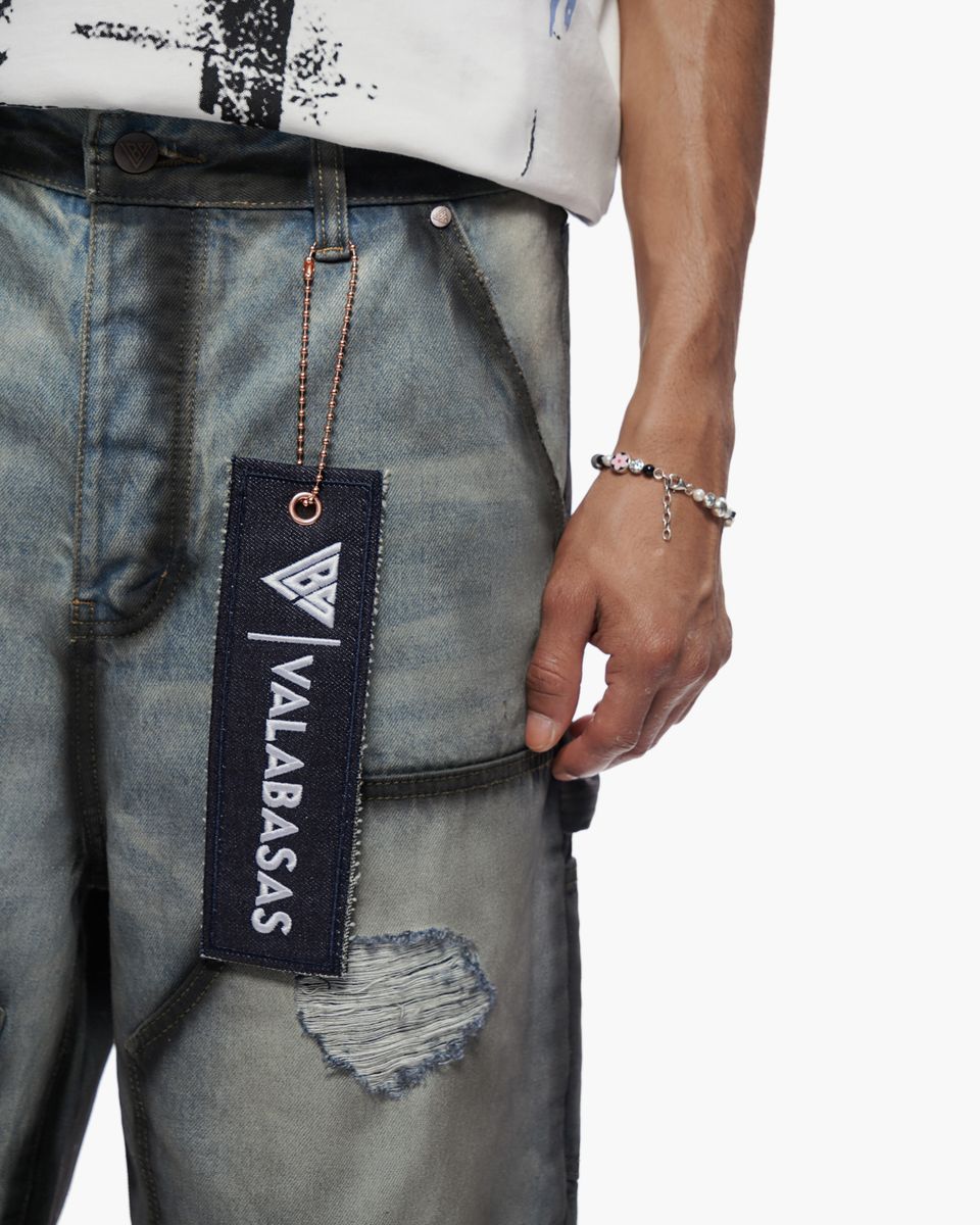 Valabasas "REVOLT" BAGGY DENIM SHORTS